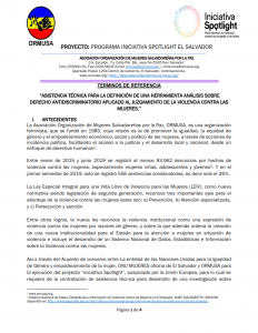 Tdr Asistencia técnica aplicación DAD y EDH herramientas SECJ-CNJ 2a. convocatoria