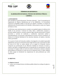 Términos de referencia – elaboración de manual técnico de defensa pública laboral