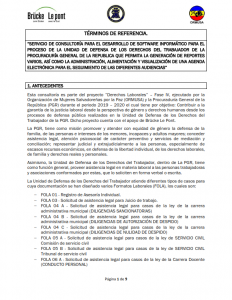 Servicio de consultoría para el desarrollo de software informático para el proceso de la unidad de defensa de los derechos del trabajador de la PGR
