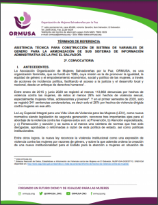 Lee más sobre el artículo TDR Construcción Sistema de variables de género subsistemas administrativos PNC 2.a Convocatoria