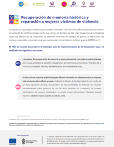 Lee más sobre el artículo Recuperación de memoria histórica y reparación a mujeres víctimas de violencia