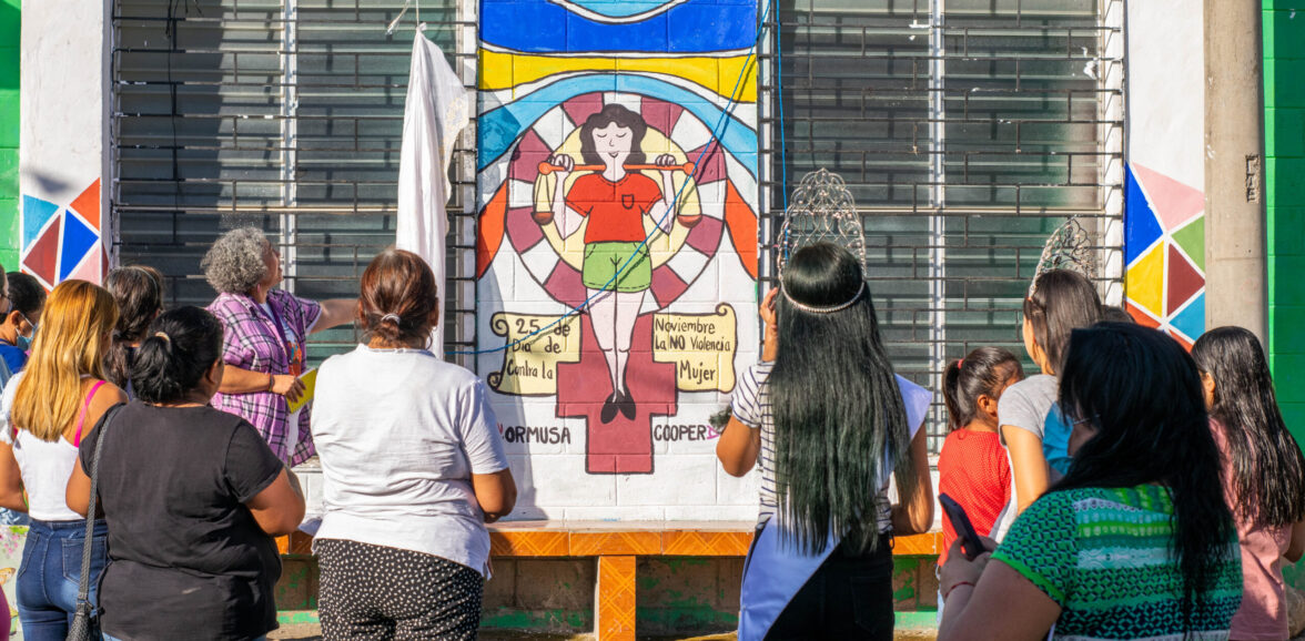ORMUSA en territorio realiza revelación de mural en la comunidad San Andrés, Ciudad Arce