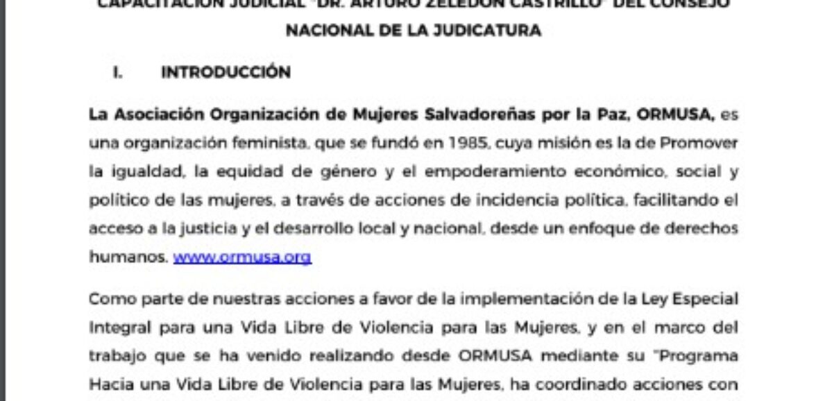 Compra de alimentos para jornadas formativas con escuela de capacitación judicial «Dr. Arturo Zeledón Castillo» del Consejo Nacional de la Judicatura –  2 convocatoria