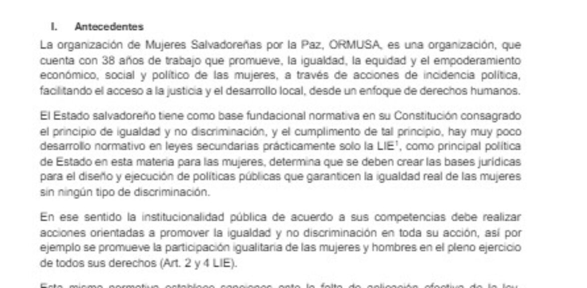 Asistencia técnica para facilitación de jornadas formativas sobre Derecho antidiscriminatorio, con Escuela de Capacitación Judicial “Dr. Arturo Zeledón Castrillo” del Consejo Nacional de la Judicatura1ª. convocatoria