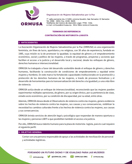 Lee más sobre el artículo Contratación de Motorista – Logística