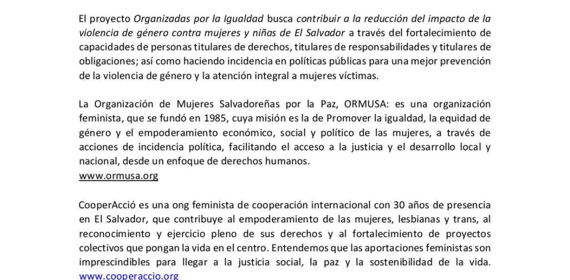 Contratación de servicios profesionales para investigación sobre políticas de seguridad de las mujeres con enfoque de genero