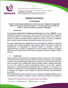 Lee más sobre el artículo Asistencia técnica para facilitación en formación sobre “Reparación integral del daño con enfoque de derechos humanos” y “Ruta de Atención a Víctimas de violencia” para Procuraduría General de la Republica