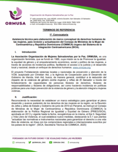 Lee más sobre el artículo Asistencia técnica para elaboración de marco conceptual de derechos humanos delas mujeres, para revisión y actualización del Consejo de Ministras de la Mujer de Centroamérica y República Dominicana (COMMCA) órgano del Sistema de la Integración Centroamericana (SICA).