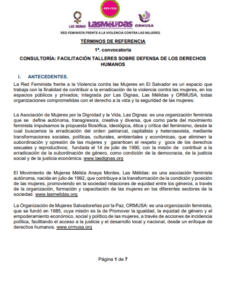 Lee más sobre el artículo Consultoría : Facilitación talleres sobre defensa de los derechos humanos