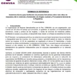 Asistencia técnica para facilitación de jornadas formativas sobre ruta crítica de respuesta ante la violencia y feminicidio con Órgano Judicial y Procuraduría General dela República. 1ª. convocatoria