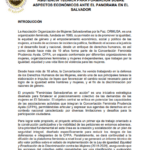 Asistencia técnica para la formación sobre aspectos económicos ante el panorama en El Salvador