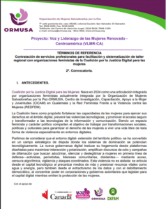Lee más sobre el artículo Contratación de servicios profesionales para facilitación y sistematización de taller regional con organizaciones feministas de la Coalición por la Justicia Digital para las mujeres 2 – Convocatoria